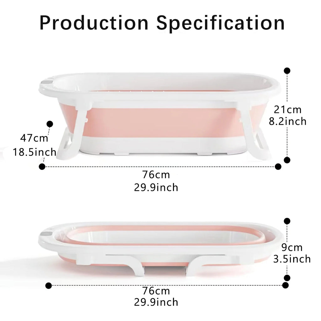 Faltbare Baby - Badewanne 0 - 24 Monate - Tragbar & Platzsparend mit Neugeborenen - Kissen - KelMix - Shop