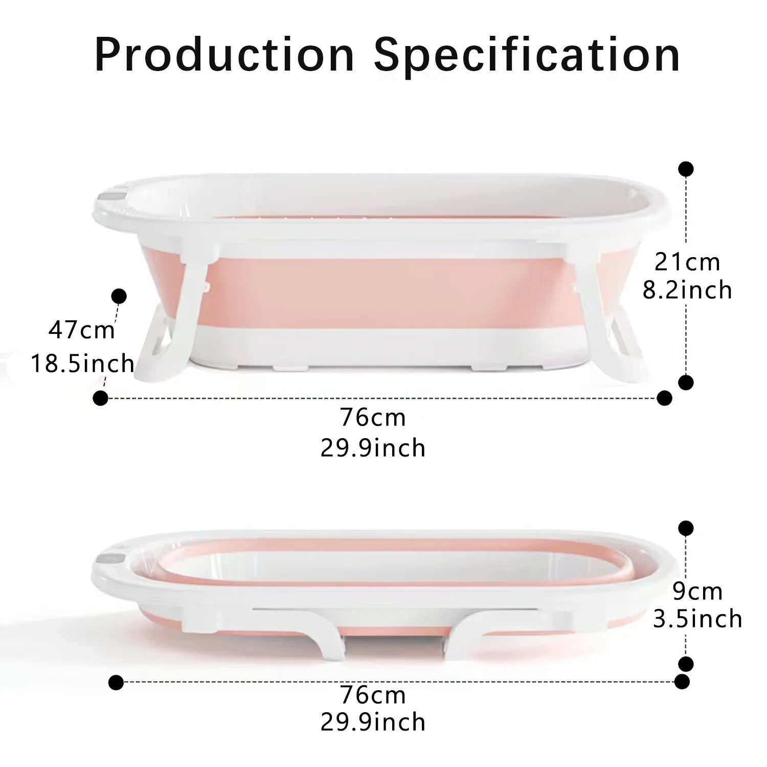 Faltbare Baby - Badewanne 0 - 24 Monate - Tragbar & Platzsparend mit Neugeborenen - Kissen - KelMix - Shop