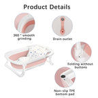 Faltbare Baby - Badewanne 0 - 24 Monate - Tragbar & Platzsparend mit Neugeborenen - Kissen - KelMix - Shop