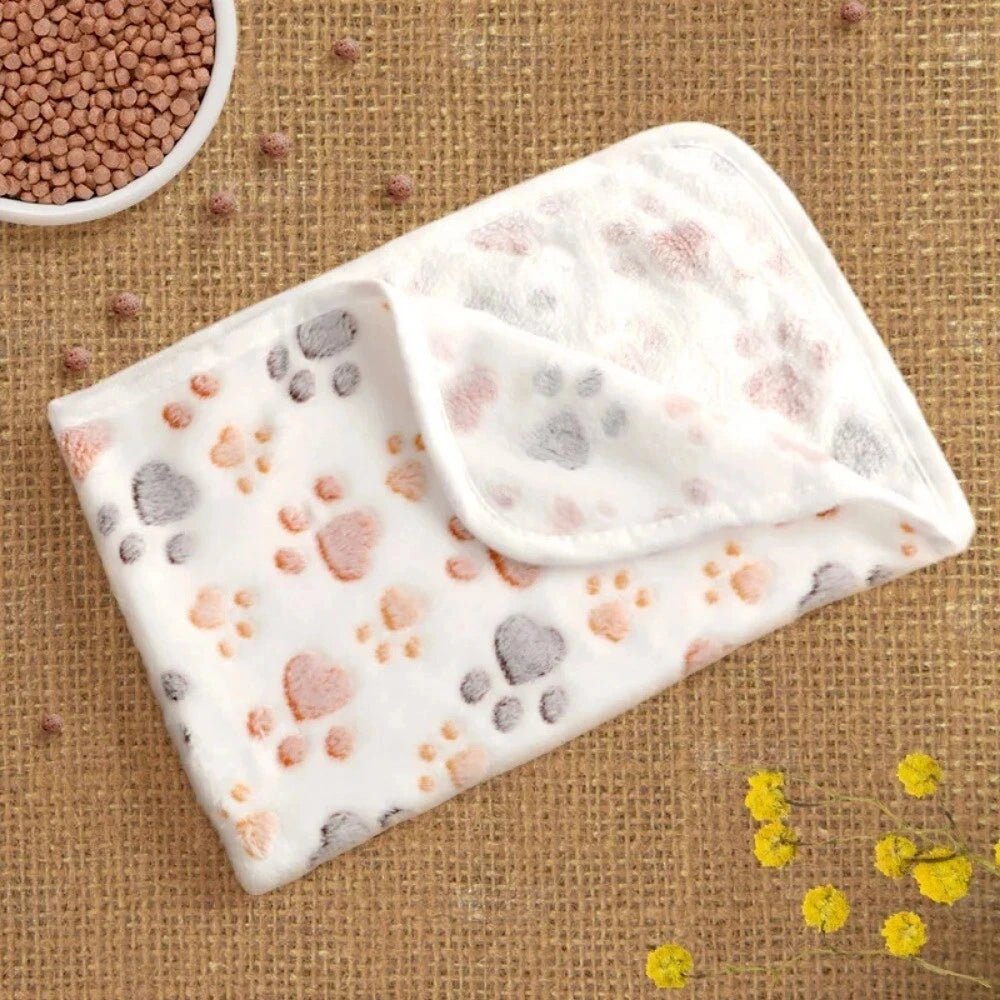 Hundedecke mit Pfotenabdruck - Weiche & Warme Haustierdecke für kleine Hunde und Katzen - KelMix - Shop