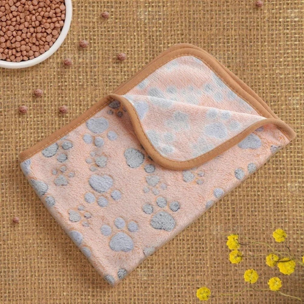 Hundedecke mit Pfotenabdruck - Weiche & Warme Haustierdecke für kleine Hunde und Katzen - KelMix - Shop