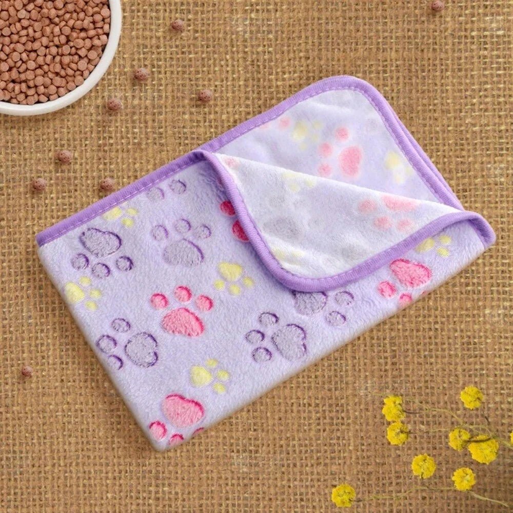 Hundedecke mit Pfotenabdruck - Weiche & Warme Haustierdecke für kleine Hunde und Katzen - KelMix - Shop