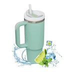 Isolierte Trinkflasche 1200ml aus Edelstahl mit Strohhalm und Griff - KelMix - Shop