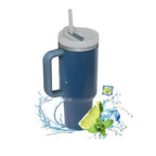 Isolierte Trinkflasche 1200ml aus Edelstahl mit Strohhalm und Griff - KelMix - Shop