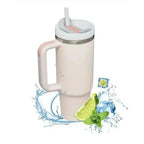 Isolierte Trinkflasche 1200ml aus Edelstahl mit Strohhalm und Griff - KelMix - Shop