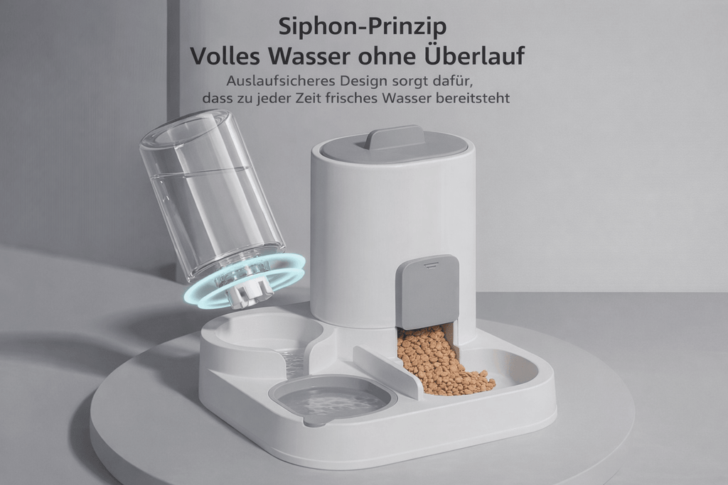 Katzen Futter - und Wasserspender - 2 - in - 1 Napf mit automatischer Wasserzufuhr für Hunde und Katzen - KelMix - Shop