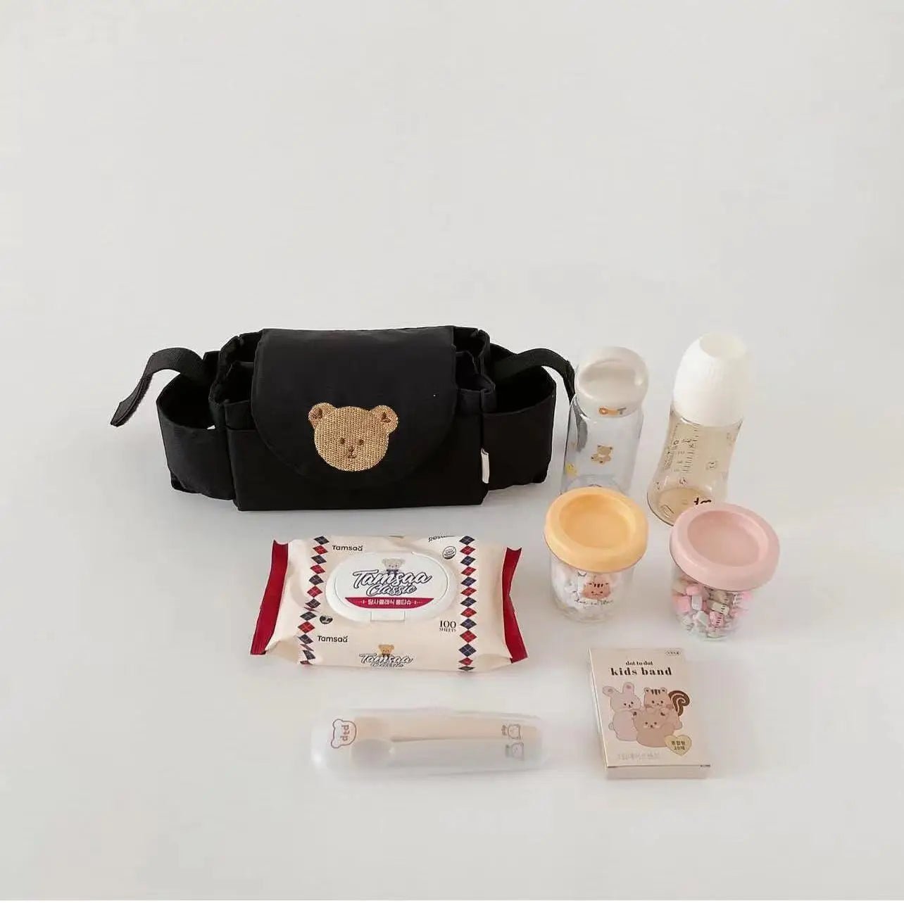 Kinderwagen - Organizer mit Becherhalter - Praktische Aufbewahrungstasche für Buggy & Kinderwagen - KelMix - Shop