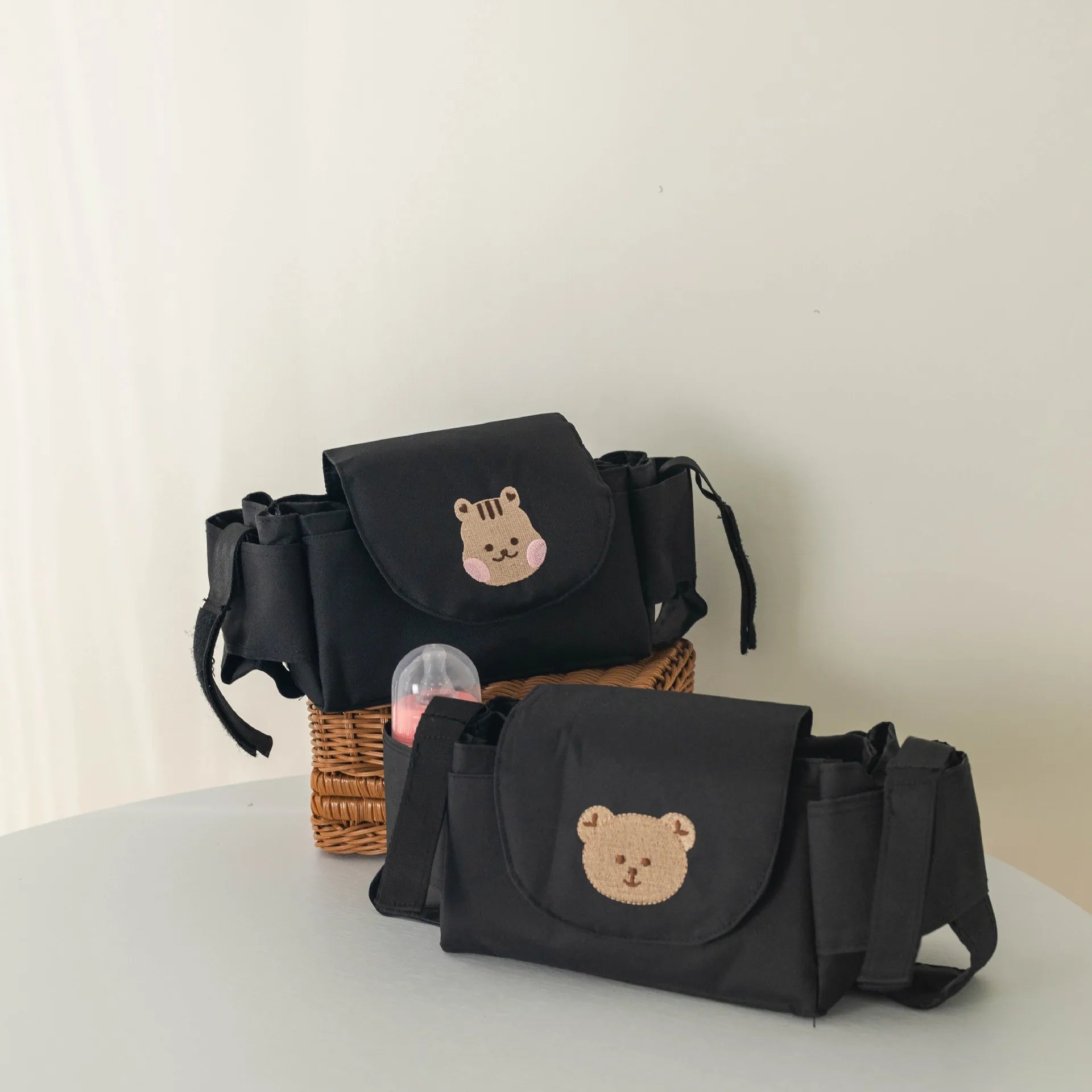 Kinderwagen - Organizer mit Becherhalter - Praktische Aufbewahrungstasche für Buggy & Kinderwagen - KelMix - Shop