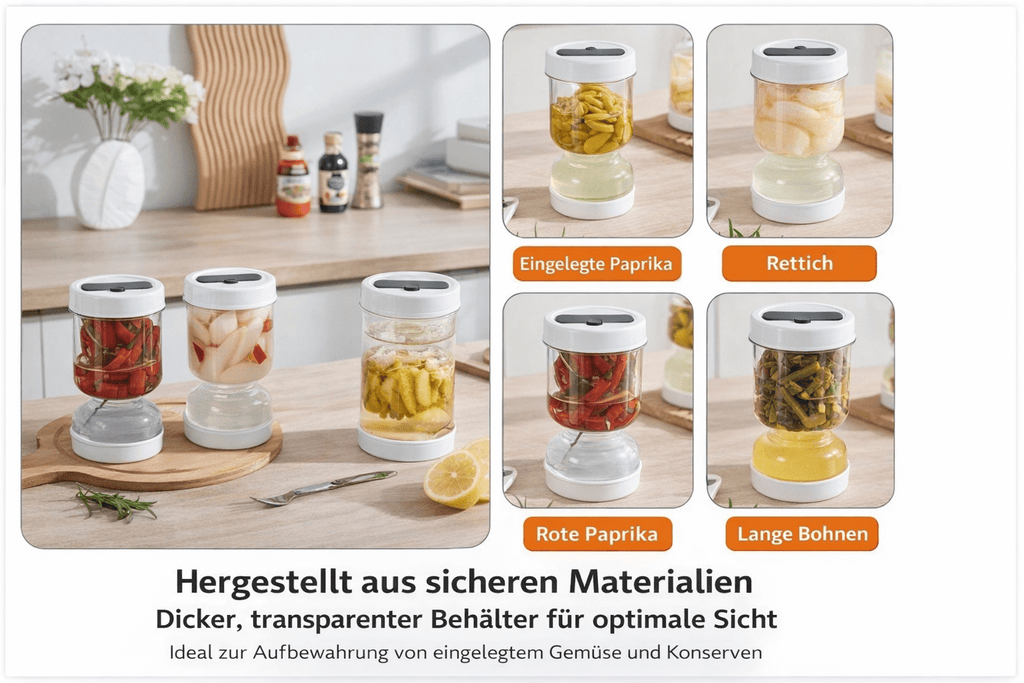 Küchen Pickle Jar - Nass & Trocken Trennung mit Gabeln - KelMix - Shop