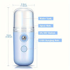 Nano Facial Mister 30ml – Tragbarer Mini Gesichtsdampfer – USB Aufladbar - KelMix