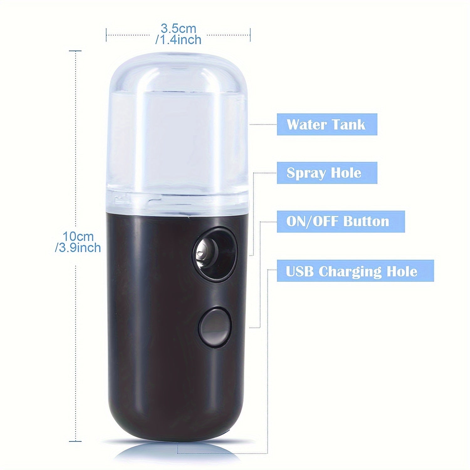Nano Facial Mister 30ml – Tragbarer Mini Gesichtsdampfer – USB Aufladbar - KelMix