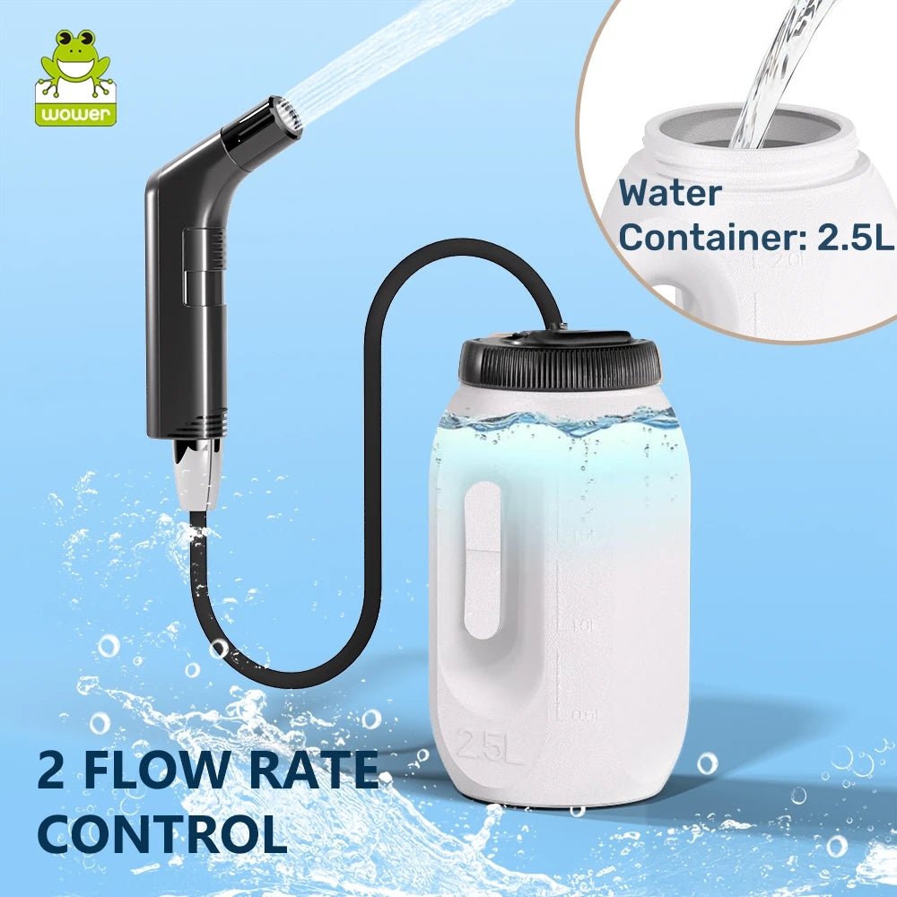 Tragbares elektrisches Bidet 2.5L – Wiederaufladbar, mobil, hygienisch – Für Reisen, Camping & unterwegs - KelMix