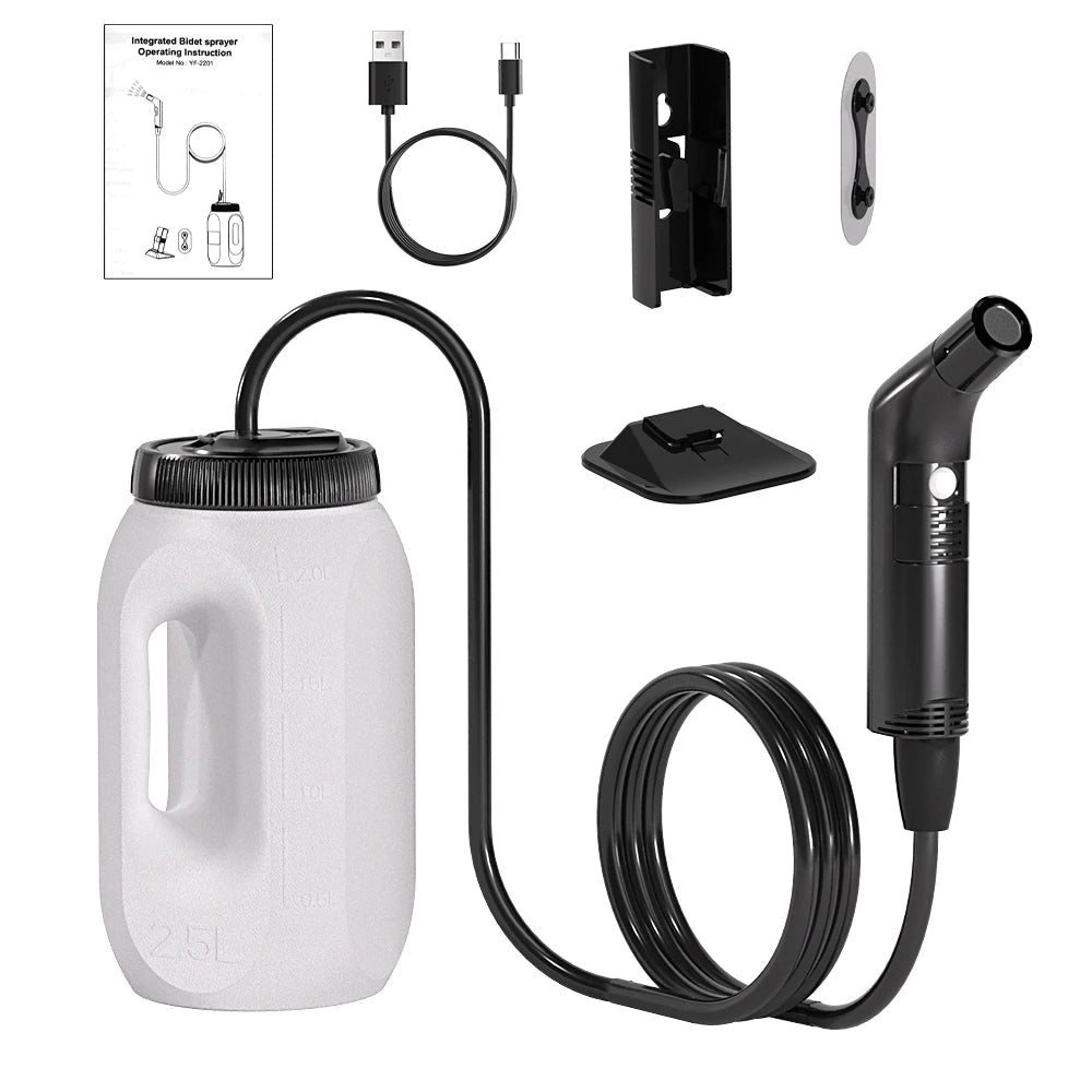 Tragbares elektrisches Bidet 2.5L – Wiederaufladbar, mobil, hygienisch – Für Reisen, Camping & unterwegs - KelMix