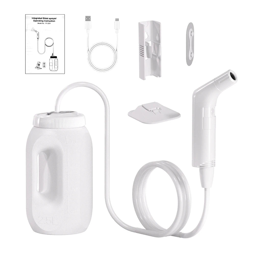 Tragbares elektrisches Bidet 2.5L – Wiederaufladbar, mobil, hygienisch – Für Reisen, Camping & unterwegs - KelMix