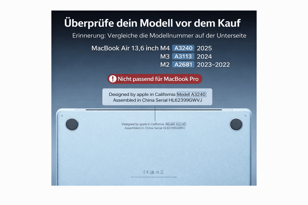 Ultra - klare Hartschalen - Hülle für 13.6" MacBook Air (M4 - M2 2022 - 2025) – Kristallklar, robust, schützt vor Kratzern und Stössen - KelMix - Shop